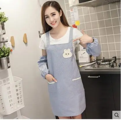Cotton and linen anti-fouling apron kitchen oil-proof cooking belly waist Household simple adult sleeveless hanging neck gown |