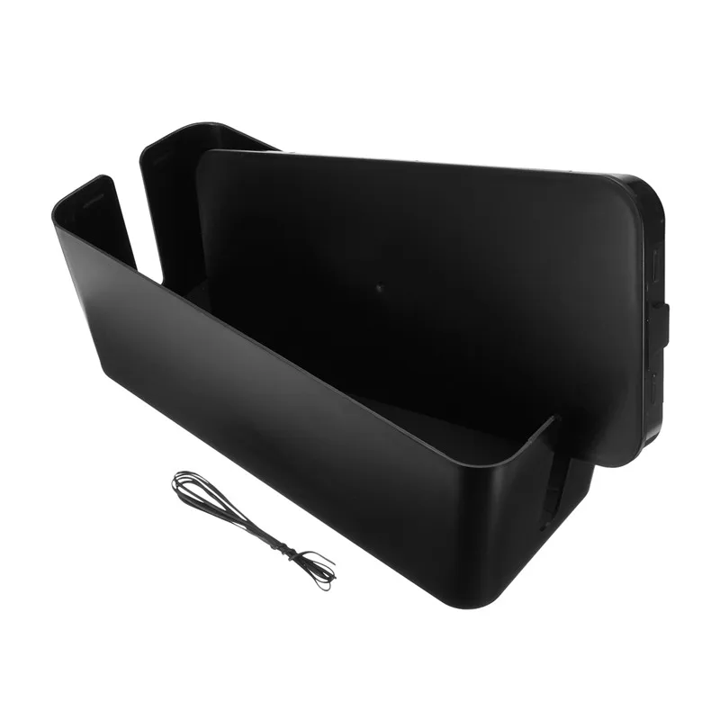 Черный Съемный кабельный ящик для хранения 32,5x13x12,5 см, черно-белый дизайн, удобный выключатель питания, защита, безопасность, излучение тепла - Цвет: Черный