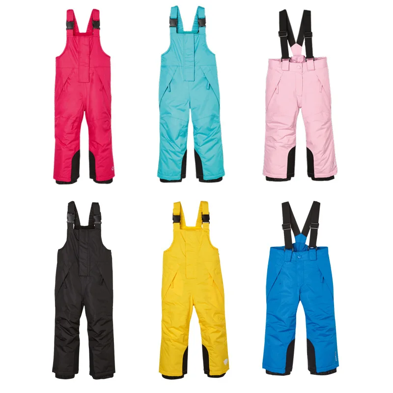 

2019 Winter Ski Pants Fleece Girls Waterproof Outdoor Snowboard Trousers Boys Children Snow Pant Warm Windproof Skiing Overalls
