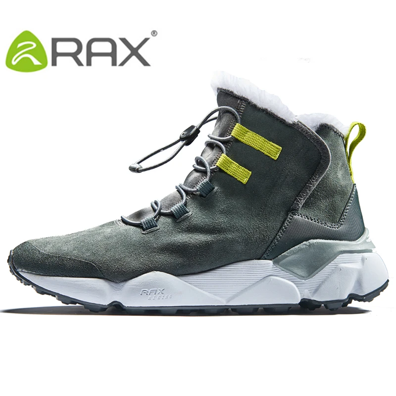 Rax Men's Warm Winter Boots Antiskid Keep Warm Plush Snowboarding Shoes Women High Quality Leisure Ankle Boots AA52330