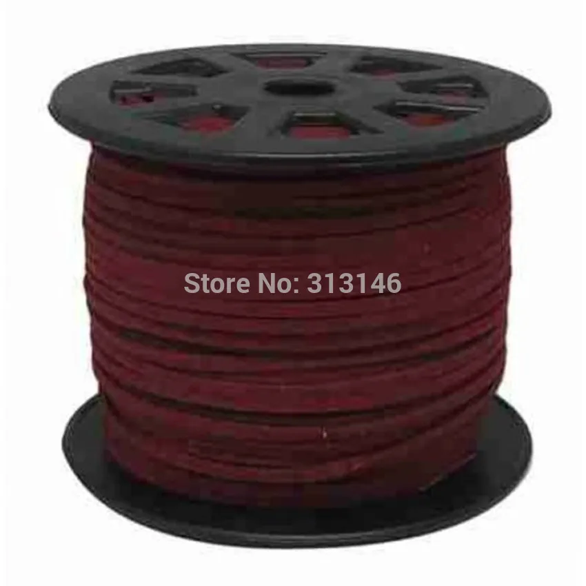 Wine Red 3 мм 90 м Плетенный, макраме кожаных шнуров из искусственной замши, "сделай сам" для Бисер браслет ювелирных изделий на плоской подошве веревочная нить - Цвет: Wine Red