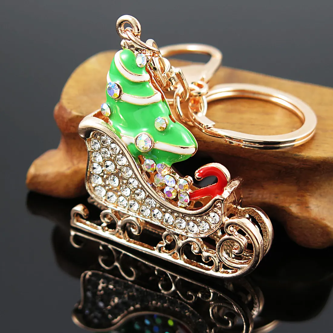 2018 Hot Sale Sled Keychain Rainbow Crystal Metal Action Figure toy model Car decor decoration wedding Christmas Gift Lover | Украшения и