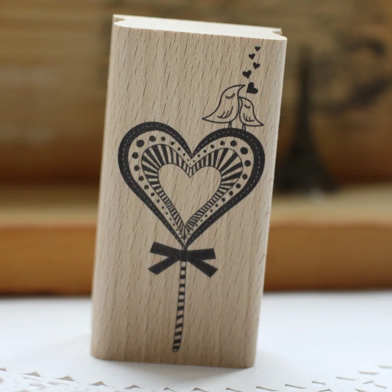 Высокое качество Валентина любящая птица Скрапбукинг резиновый штамп ручная