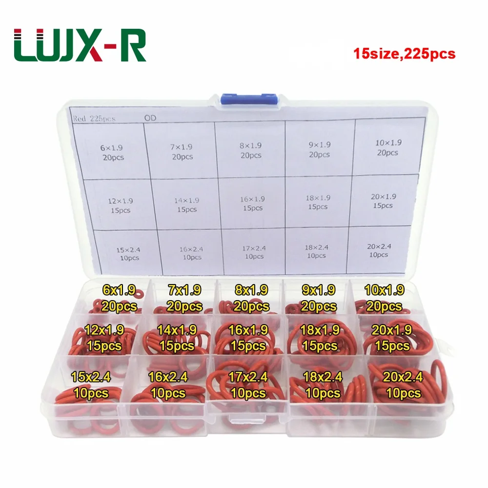 LUJX R 225 шт. уплотнительное кольцо комплект уплотнительных прокладок красные