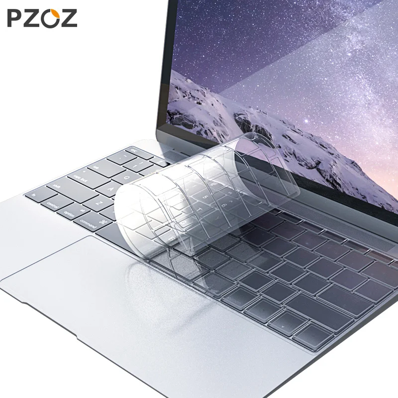 PZOZ силиконовый защитный чехол для клавиатуры для Apple Macbook Pro MAC 15 Air 13 с сенсорной панелью, мягкая клавиатура, прозрачный чехол