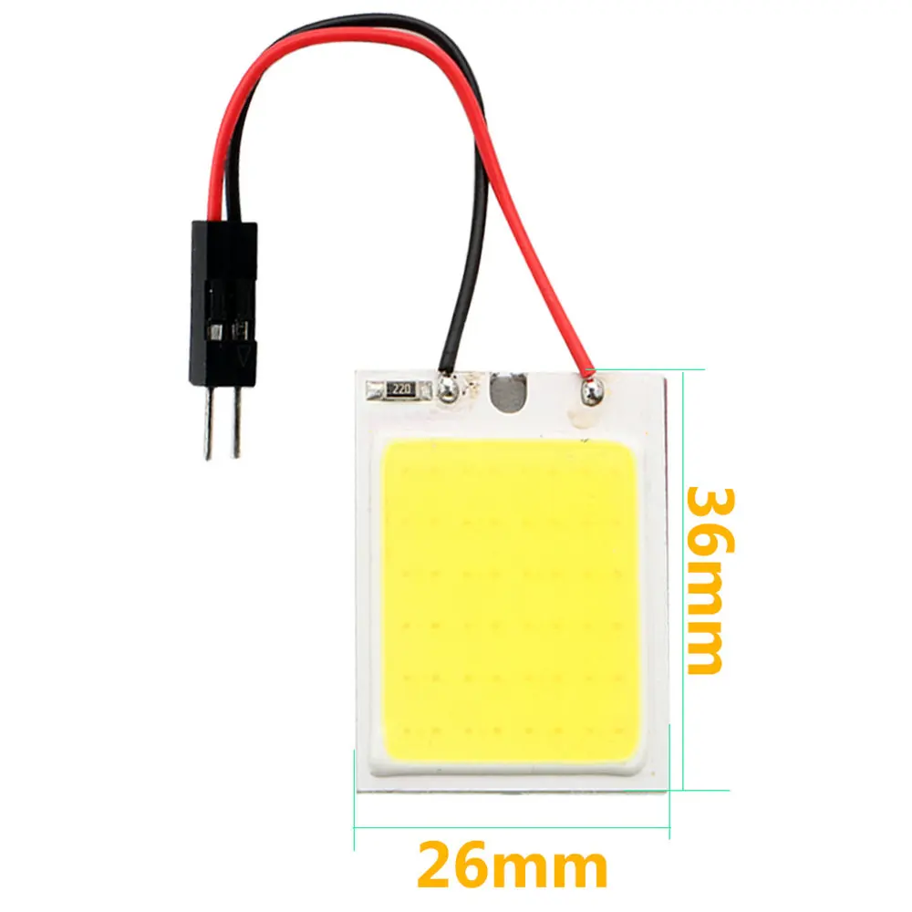 YM E Bright 200 шт. 24 SMD COB Чип светодиодный 12V DC панель лампы с T10 + фестон адаптер Белый ОД