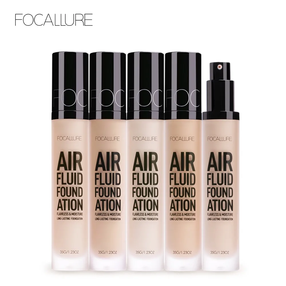 

FOCALLURE Air Fluid Foundation Moisturizing Natural Foundation Base Long Lasting Waterproof Women Makeup