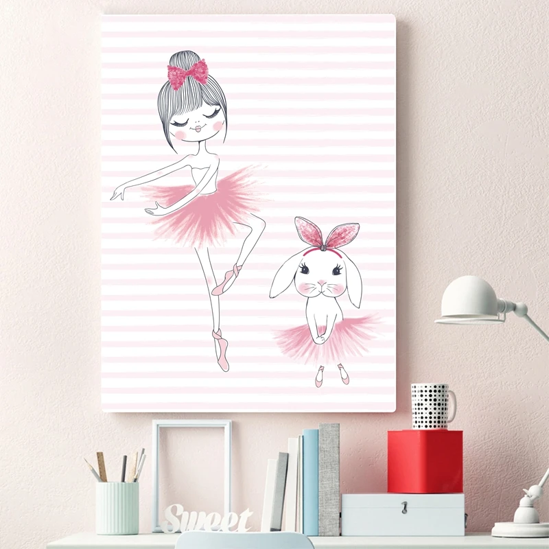 Скандинавский милый слон балерина Танцующая Художественная печать картины