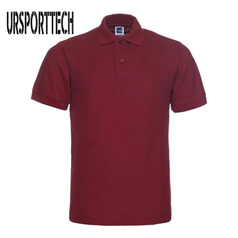 Мужская хлопковая рубашка поло с коротким рукавом однотонная|camisa polo|men polo shirt