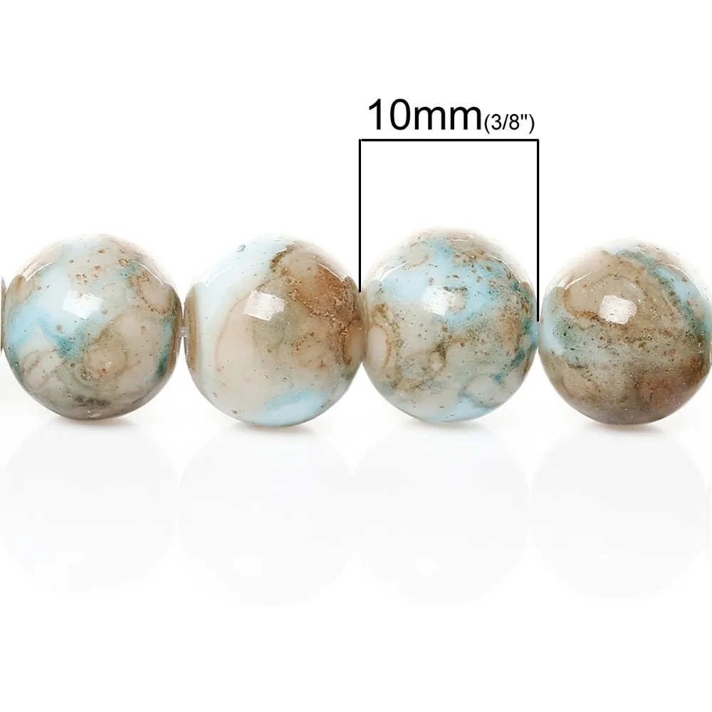DoreenBeads разноцветные Круглые Стеклянные Бусины 10 мм (3/8 &quot) продаются в партии 158