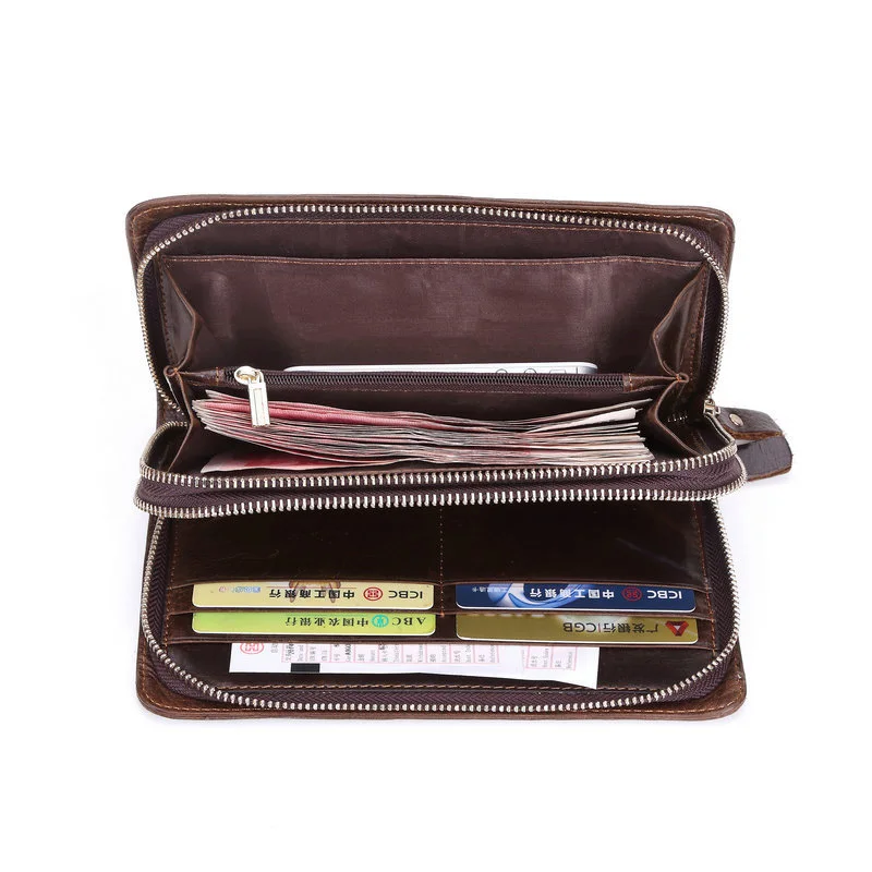 GENODERN кошелек клатч из натуральной кожи коровья кожа кошельки для мужчин двойная