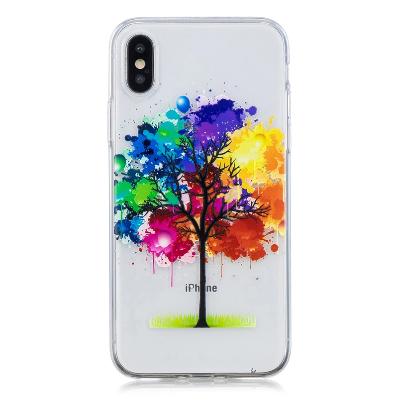 Phone Case For iphone X / iPhone 10 Luxury Original Cute Cartoon Accessories Transparent Back Cover iPhoneX Capa | Мобильные