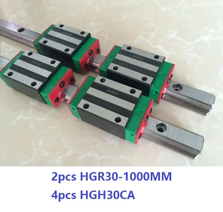 2 шт. 100% Оригинал Hiwin Линейная направляющая HGR30 1000 мм + 4 HGH30CA или HGW30CA линейная