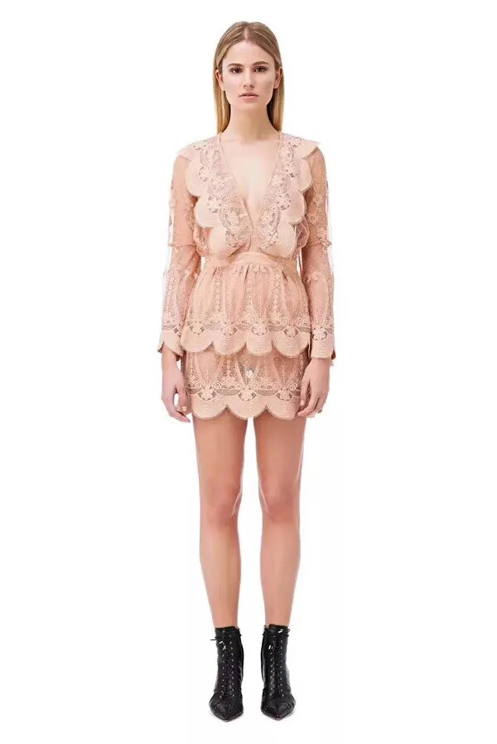 Новинка 2018 подиумное дизайнерское модное сексуальное мини-платье с глубоким