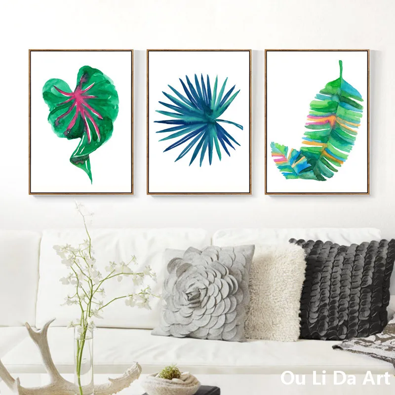 Картина маслом на холсте без рамки тропические лес растения попугай | Дом и сад