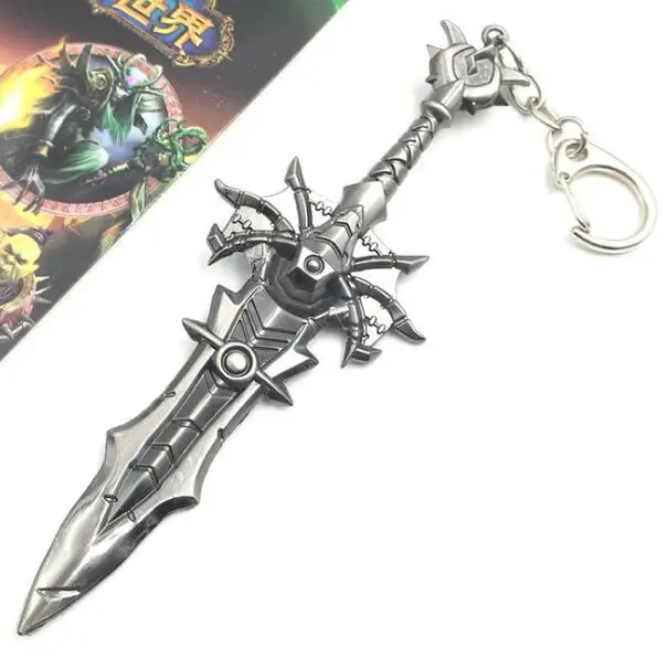 Серый WOW коллекция брелок 12 см модель оружия король лича Frostmourne The orde Alliance для игры Сувениры для поклонников подарки - Цвет: Серый