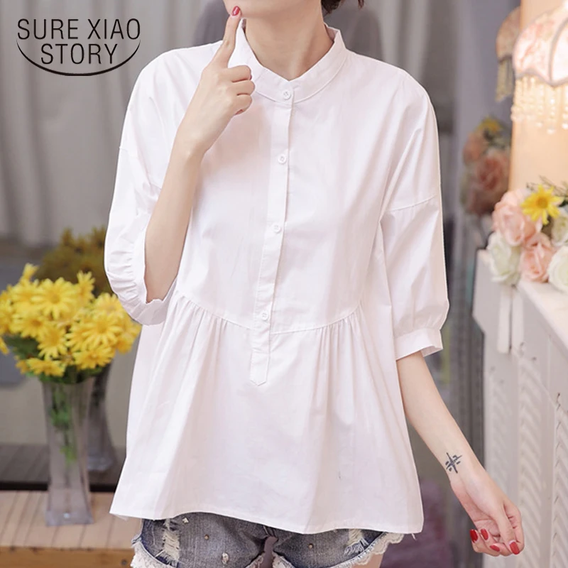 Топ Blusas 2018 Новое поступление Для женщин блузка летняя мода белая рубашка