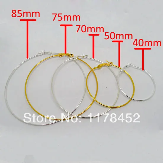 30 шт. золотые баскетбольные серьги обручи Висячие свисающие диаметром 50 мм для