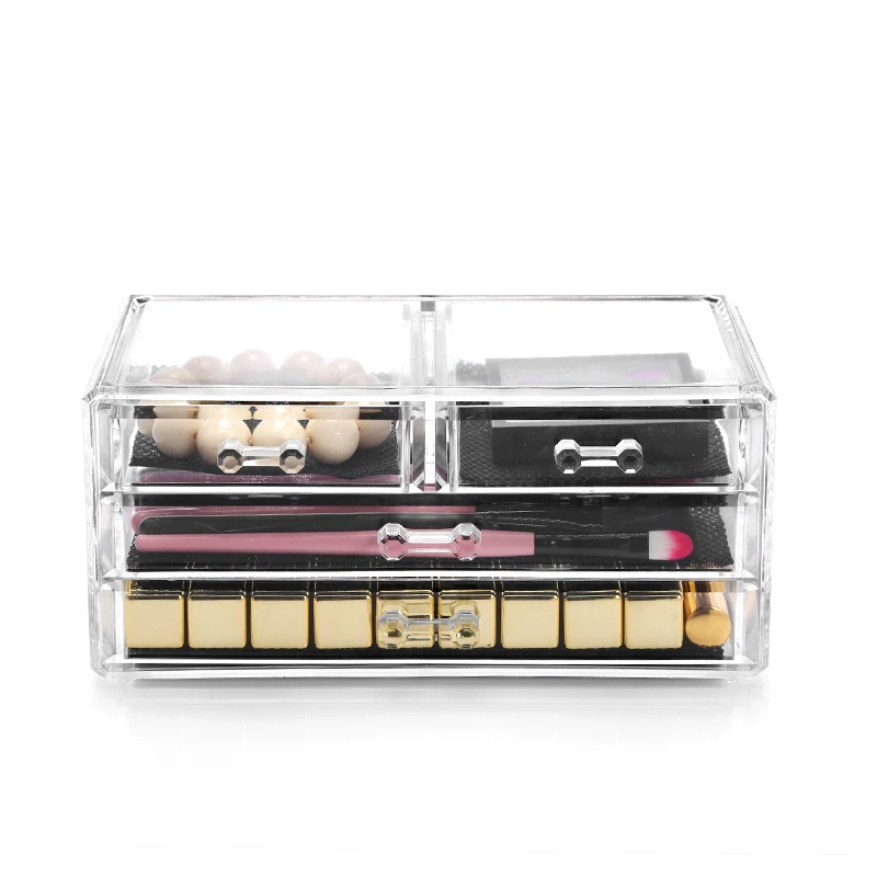 Новинка мини 3-слойная косметическая коробка кисти для макияжа чехол держатель