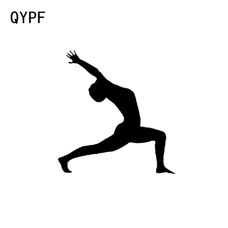 

QYPF 13.5*6.3 Interesting Sport Fitness Decor Car Modelling Sticker Vinyl Extreme Movement Yoga Silhouette C16-1902