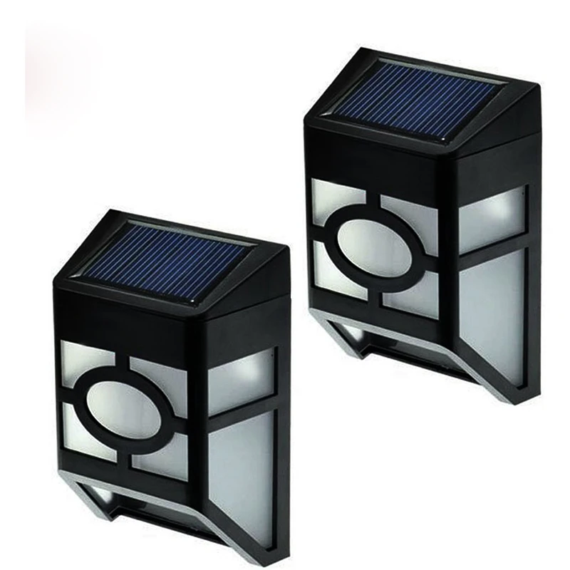 Waterproof Outdoor Solar Powered LED Garden wall lamp Light 2 leds Fence Wall Lamps patio Path Yard Lantern Sunshine Lights | Лампы и