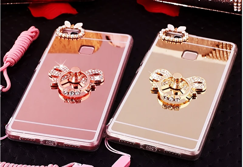 Perfume Bottle Finger Ring Holder Mirror Covers For Huawei P20 Pro Lite P10 P9 P8 Plus 2017 Honor 8 9 V8 Nova Cases Shell |