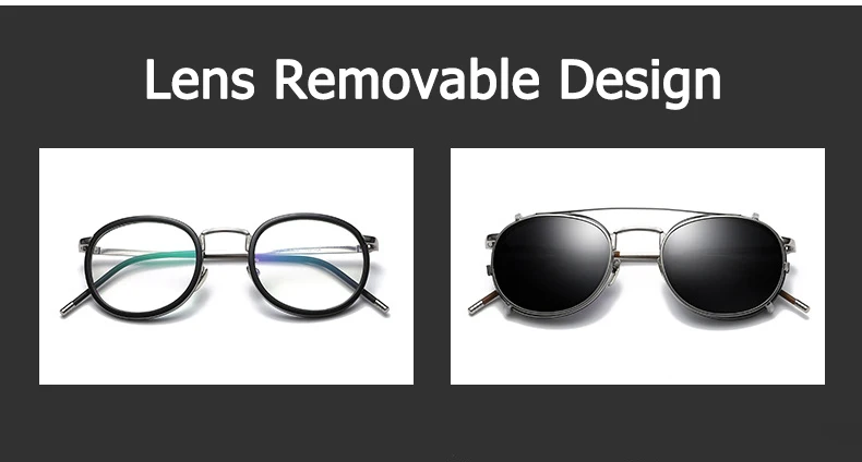 JackJad SteamPunk Style Lens Removable Polarized Sunglasses Clip On Vintage Round Metal Eyewear Sun Glasses Oculos De Sol 2776