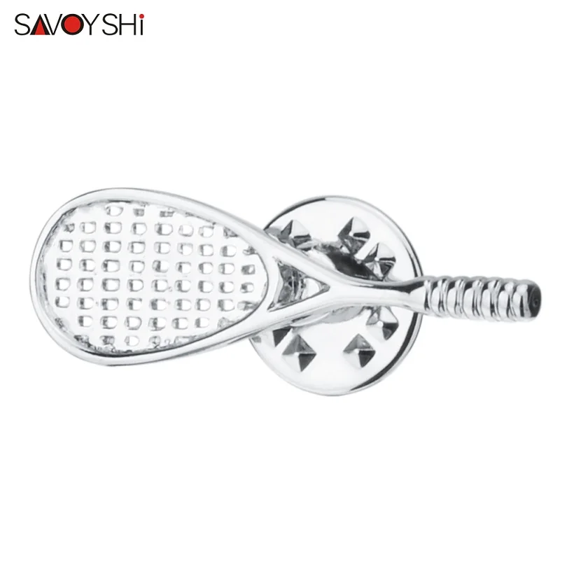 Brooches SAVOYSHI модная Теннисная ракетка шпильки с отворотом для мужчин нашивка на рубашку костюм брошь булавки воротник женские аксессуары брендовые ювелирные изделия - Окраска металла: Brooches