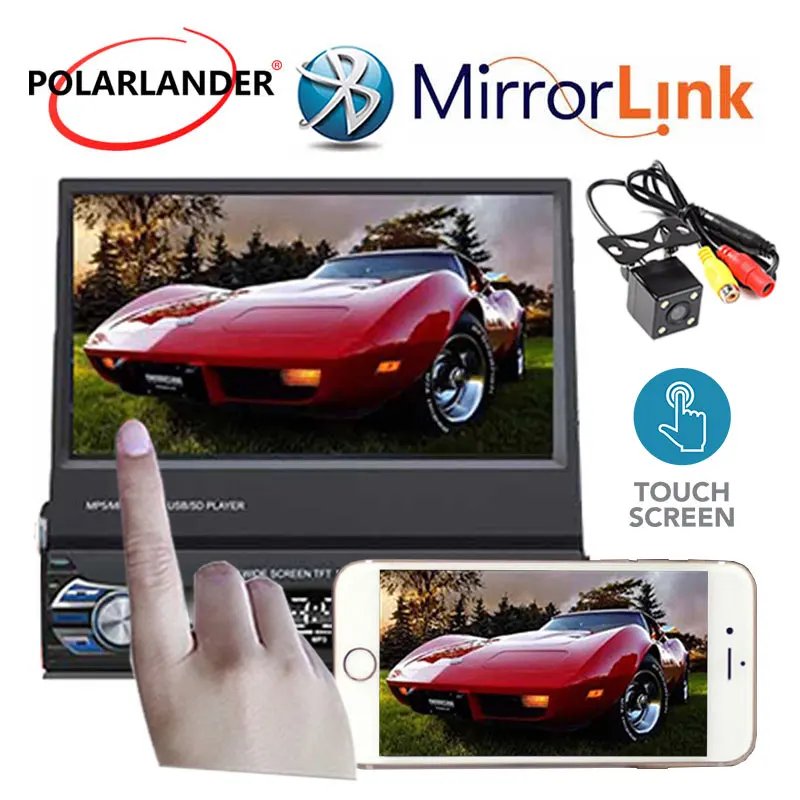 $57.99 steering wheel control Car Radio MP5 Player FM USB TF 1 Din remote control 12V stereo 7 inch car radio Aux touch screen