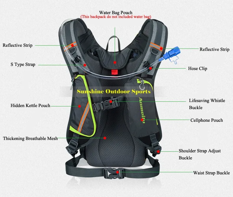 ANMEILU 2L спортивная сумка для воды 8L водонепроницаемый нейлоновый рюкзак Mochila для активного отдыха на велосипеде гидратационная сумка для путешествий кемпинга походный рюкзак