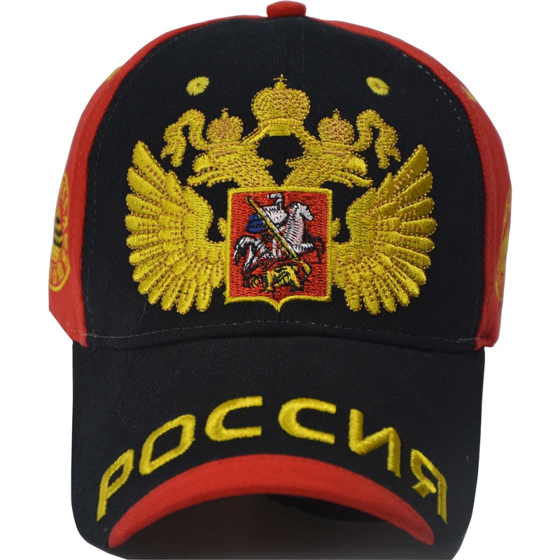 Кепка Мужская/Женская/Мужская хлопковая с эмблемой России регулируемая в стиле