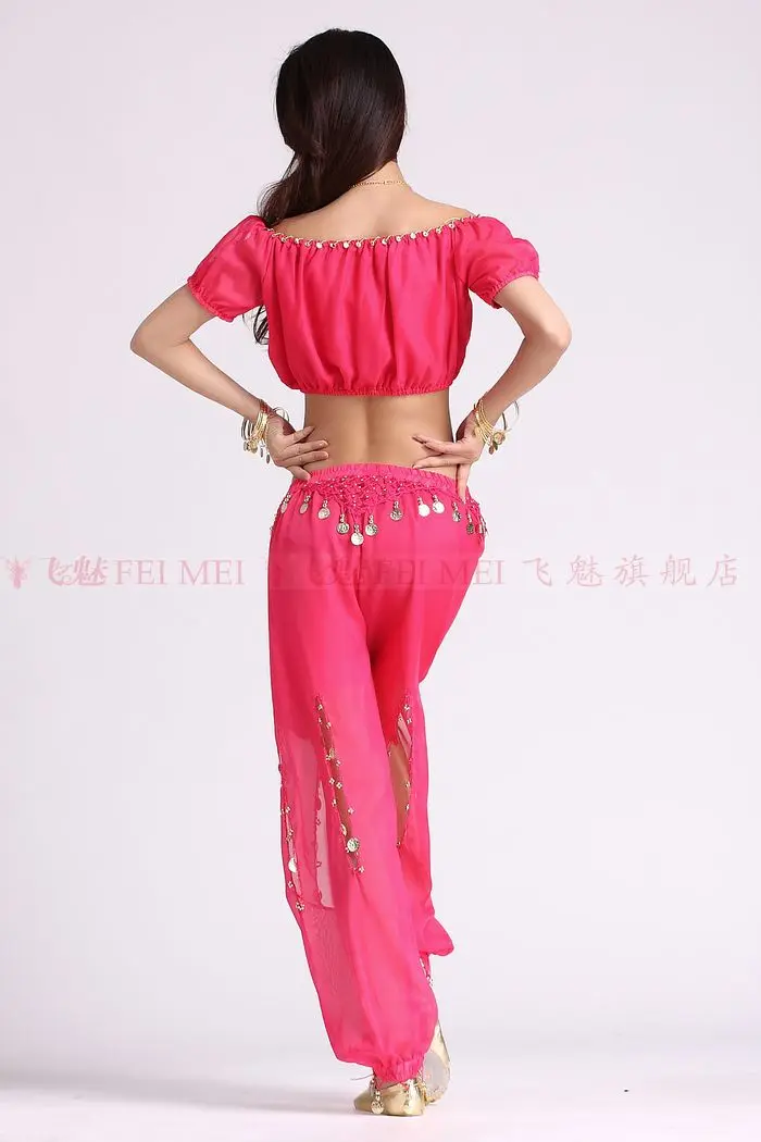 Женский костюм для индийского танца живота (шифоновый топ с короткими