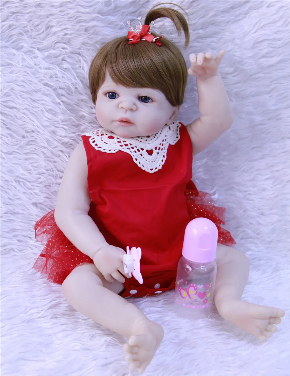 Кукла новорожденная NPK boneca силиконовая 55 см|bebe reborn menina|reborn meninadoll |