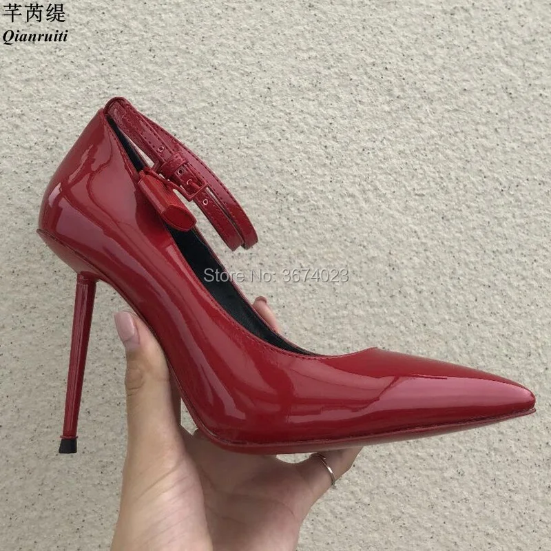 Qianruiti Chaussure Femme женские туфли лодочки из лакированной кожи на высоком