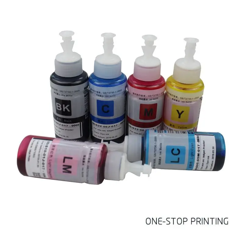 Набор чернильных картриджей для принтера Epson L800 L801 70 мл|dye ink|ink dyedye based ink |