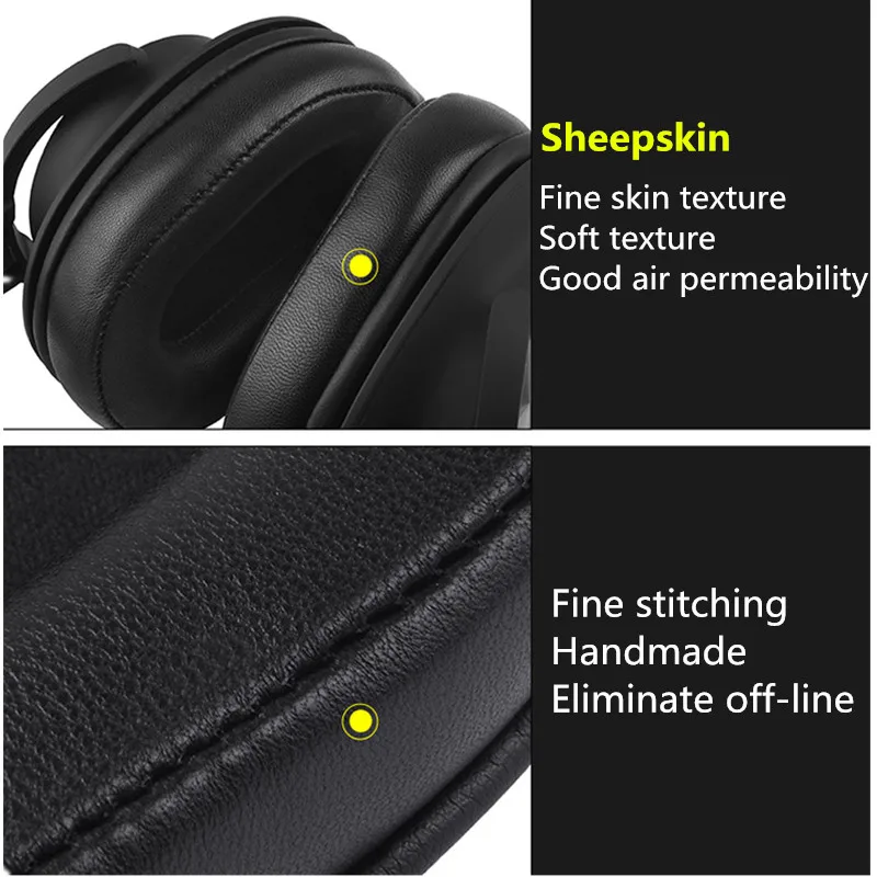 Замена овечья кожа пена амбушюры подушки для Audio-Technica ATH-MSR7 ATH-M50x для SONY MDR-7506 MDR-V6 9,17