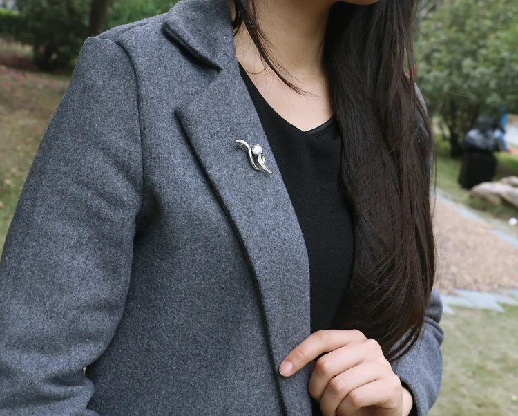 Женская Брошь из серебра 925 пробы с фианитом|brooch designer|brooch fashiondesigner brooch |