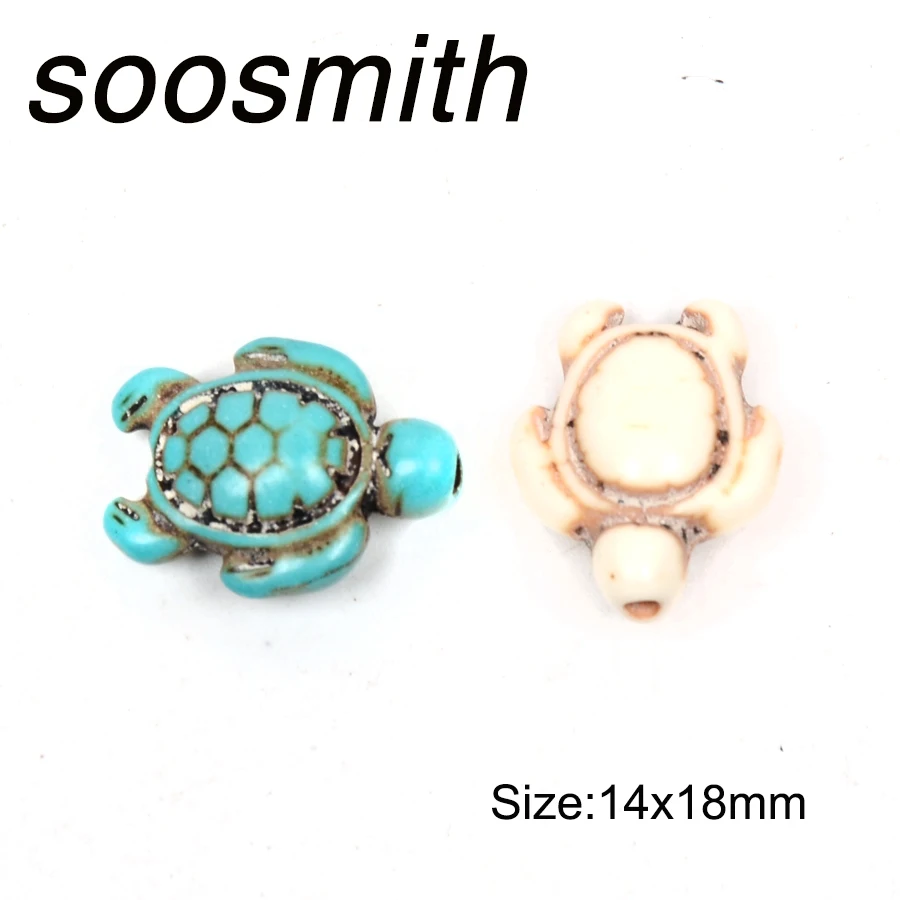 Soosmith Белый Синий Черепаха Форма синтетический камень свободный разделитель
