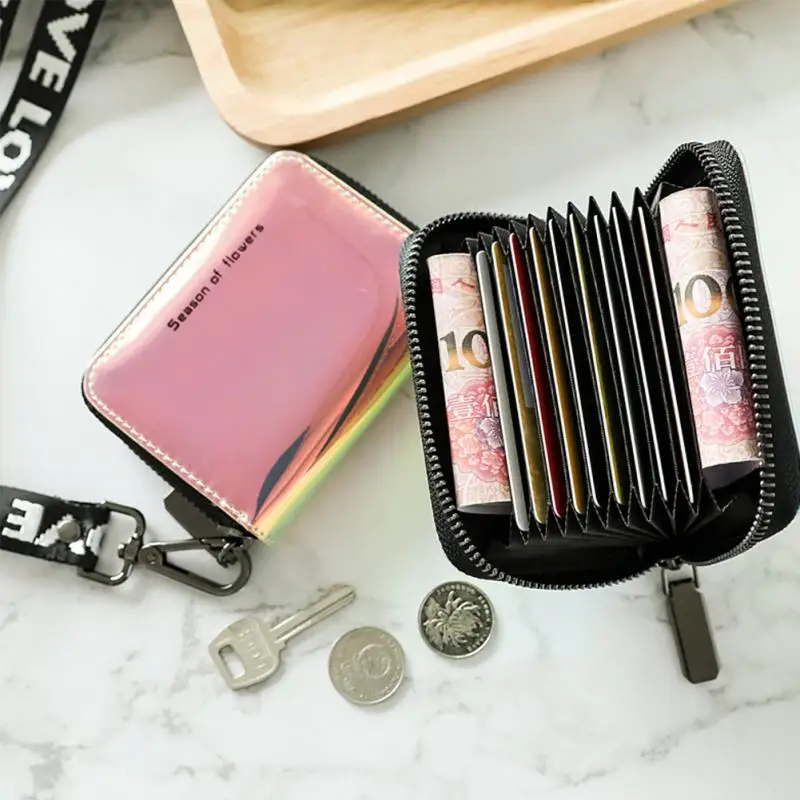 Мини кошелек для женщин с несколькими отделениями карт держатель ремешком