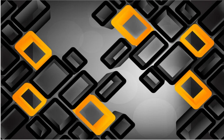 3D обои на заказ простые геометрические оранжевые современные для гостиной