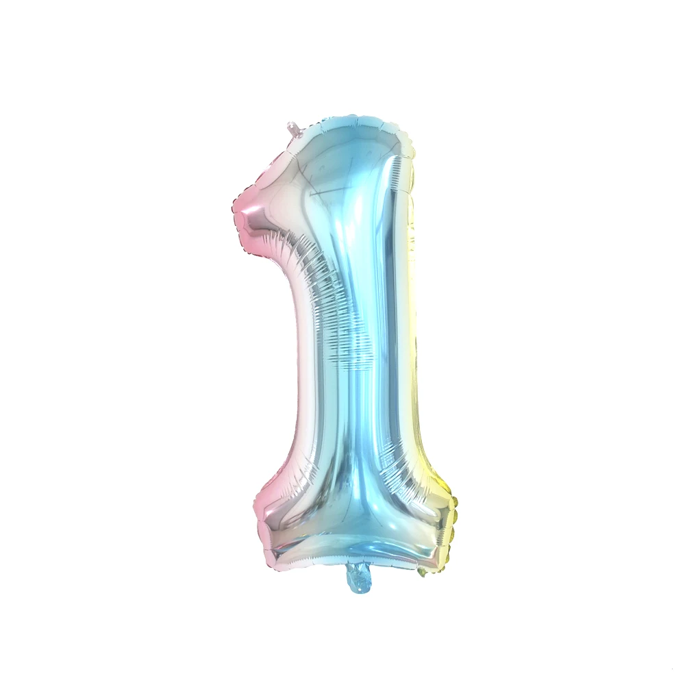 Gradient Number 1 Градиент цвета любовь фольгированные буквы «С Днем Рождения» воздушный шар радуга звезда номер шары для свадьбы и дня рождения вечерние Baby Shower Декор - Цвет: Gradient Number 1