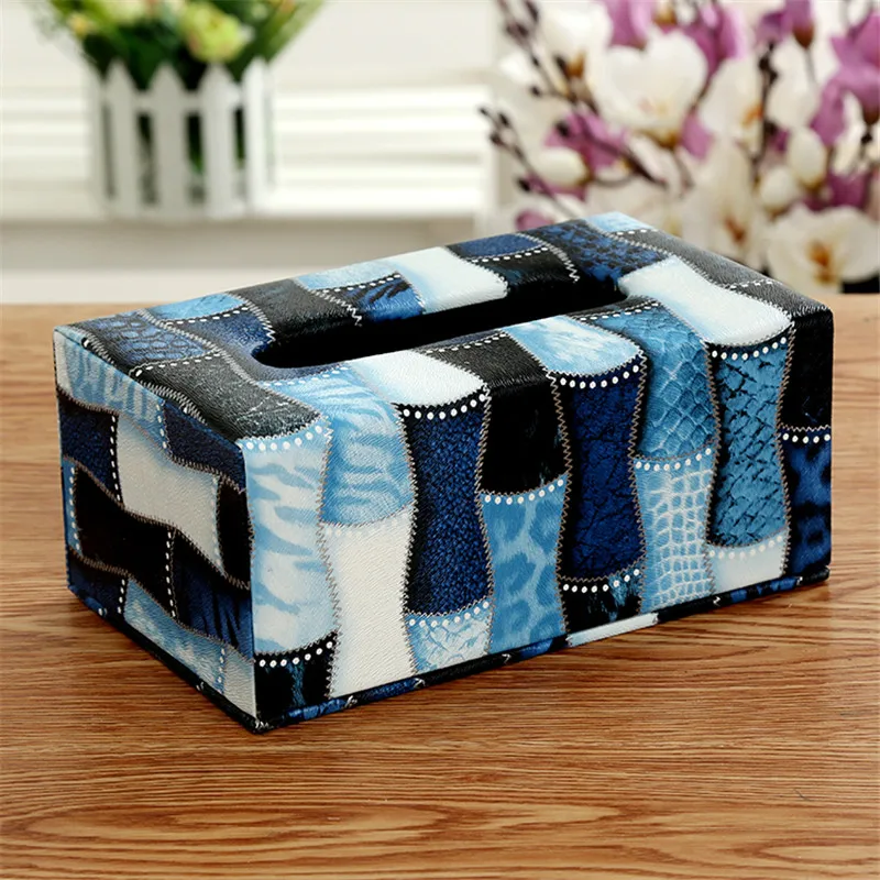 Съемный держатель коробки для салфеток из искусственной кожи прямоугольный