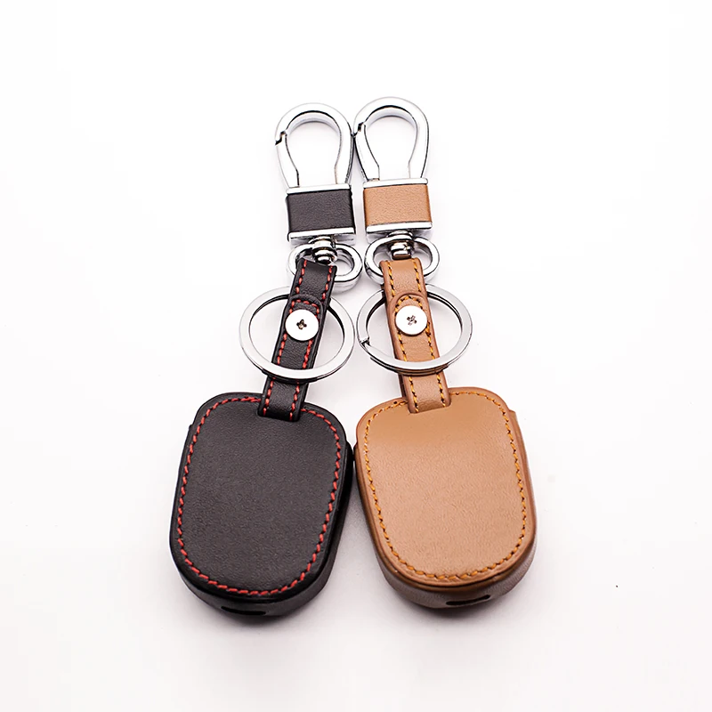 Genuine Car Leather Bag Remote Control Key Chain Cover Case For Ford Explorer Auto Transponder 5 Buttons wallet | Автомобили и