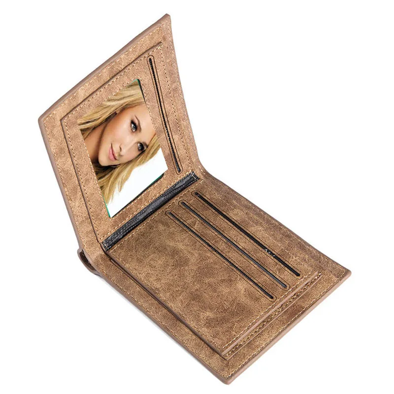 2016 мужские кошельки кожаный двухслойный кошелек дешевый с зажимом для денег