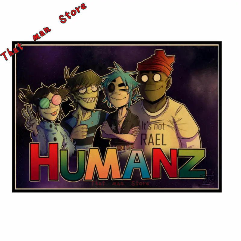 Gorillaz рок Винтаж плакат из крафт-бумаги DIY настенные Стикеры Нежный домашний бар