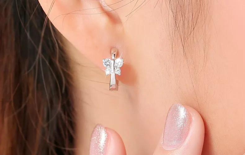 Женские серьги гвоздики с кристаллами серебряного цвета|silver stud earrings|fashion earringsstud