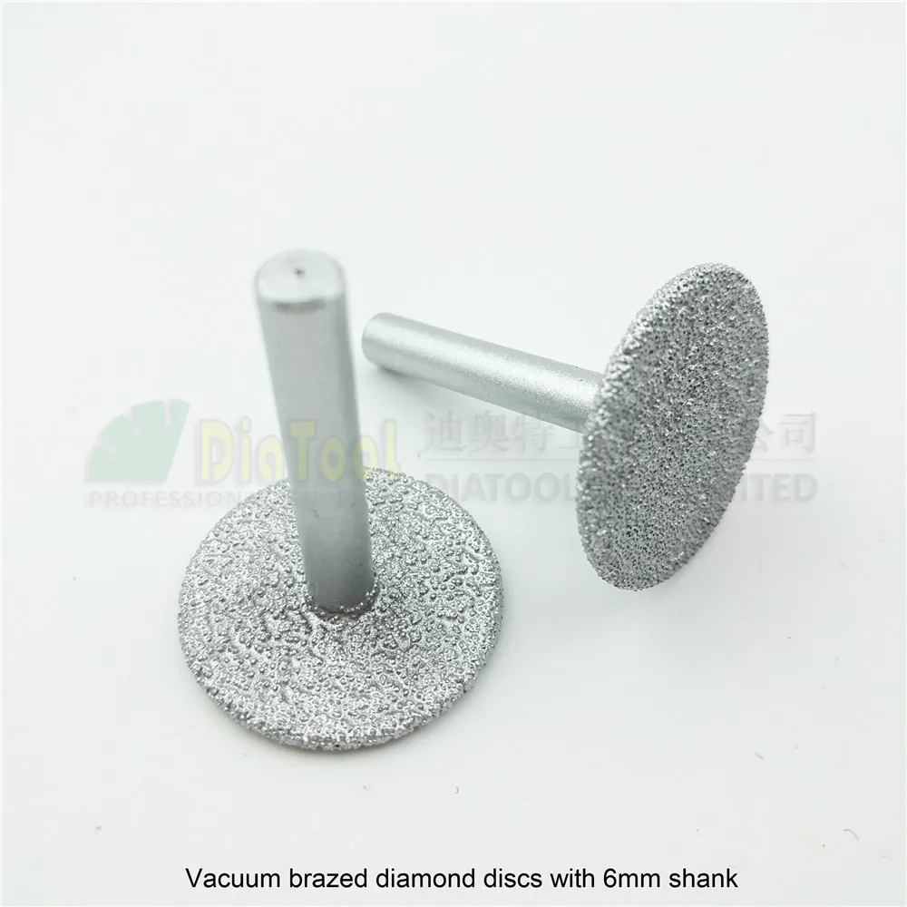 DIATOOL Diameter 30mm Vacuum Brazed Diamond Discs 6mm Shank Mini Saw Blade For Cutting Grinding Engraving Granite Stone|diamond blade|diamond saw