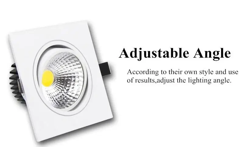 Белый Диммируемый Светодиодный точечный светильник лампа 7 Вт, 9 Вт, 12 Вт, 15 Вт, 35 Вт cob Светодиодный прожектор 220 V/110 V потолочные встраиваемые вниз светильник s квадратный светодиодный панельный светильник