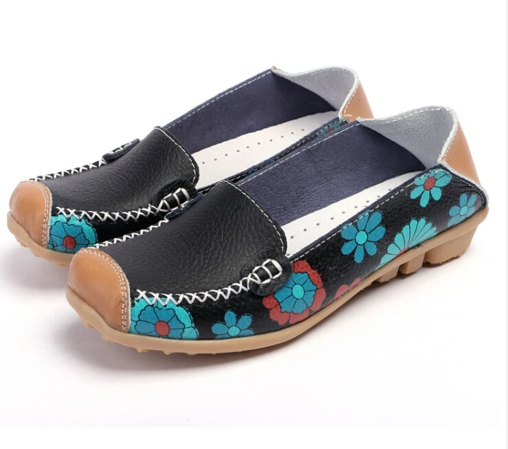 2017 г. весенние женские балетки из натуральной кожи на плоской подошве