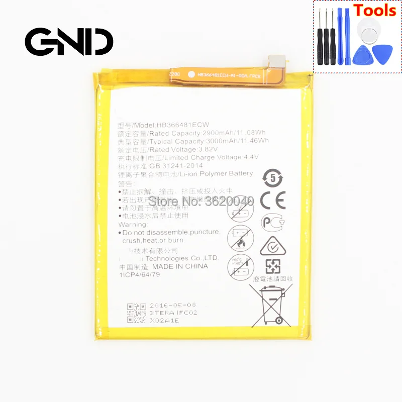 GND 3000 мАч/11.46Wh HB366481ECW батарея для HUAWEI P20 lite NOVA 3E ANE-L02/L02K L03/L12JPZ L21 L22 L23 акумуляторная